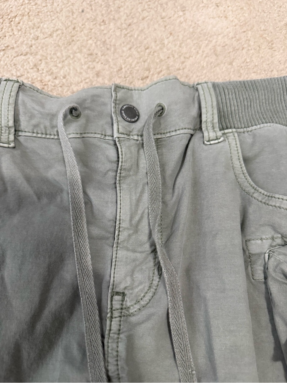 American Eagle Outfitters Olive Green Cargo Skort with Drawstring - Picture 3 of 6